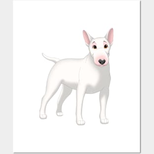 White Bull Terrier Dog Posters and Art